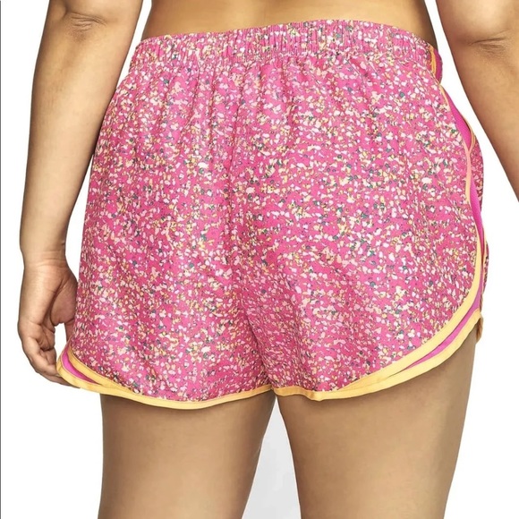 NIKE ICON CLASH TEMPO RUNNING SHORTS WOMEN'S PLUS DD2302-601 FIRE PINK/GOLD - Picture 4 of 5